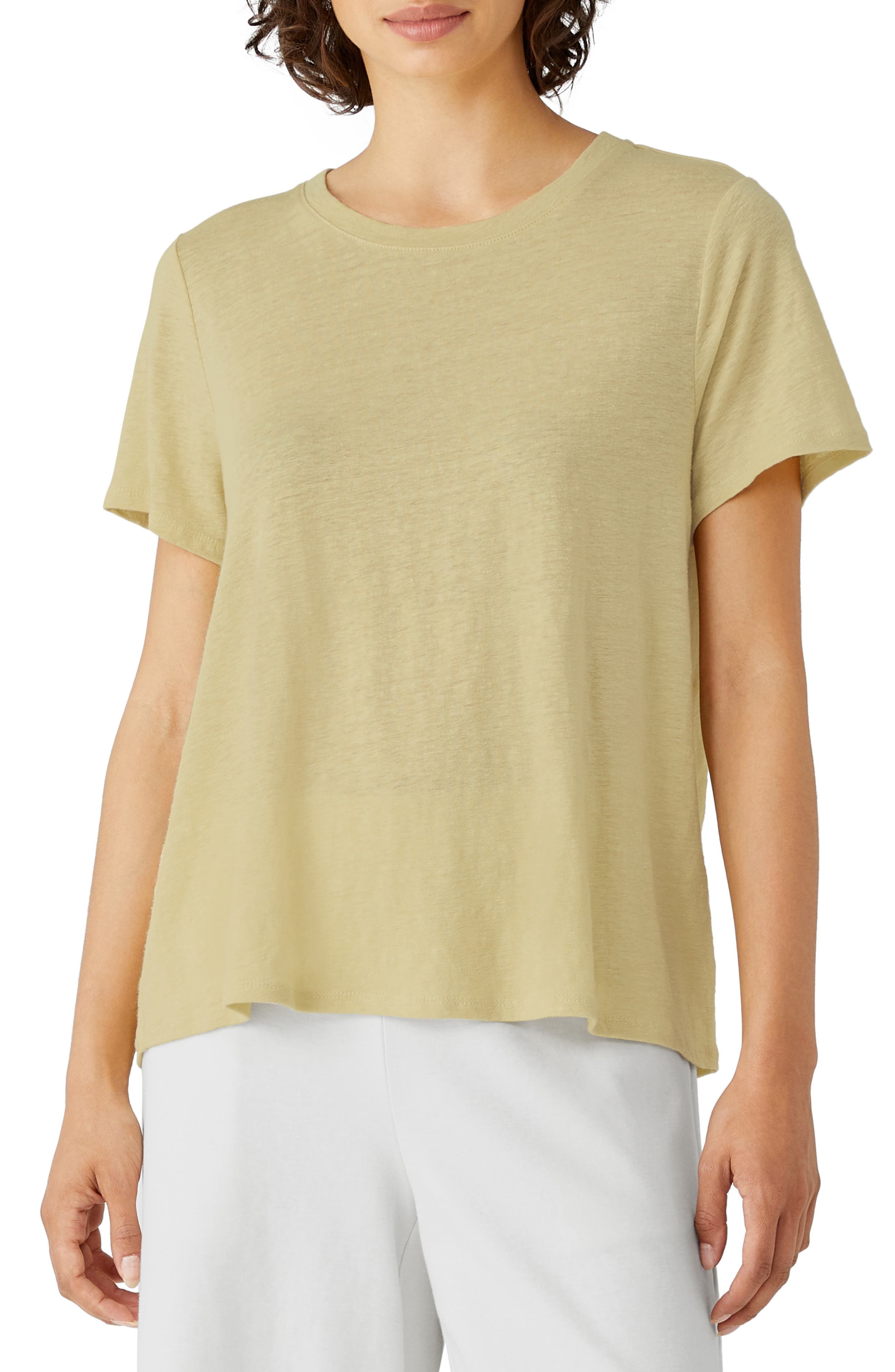 Eileen Fisher Organic Linen Crewneck T 