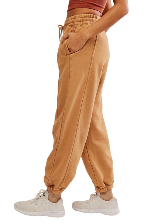 Shop Free People Sprint To The Finish Seamed Sweatpants In Camel