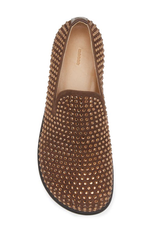 Shop Jw Anderson Crystal Embellished Loafer In 502 Chocolate Strass Ot