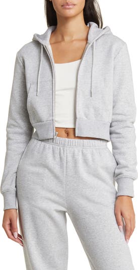 LBJTAKDP Women Contrast Color Cropped Hoodie Sweatshirts Zip up
