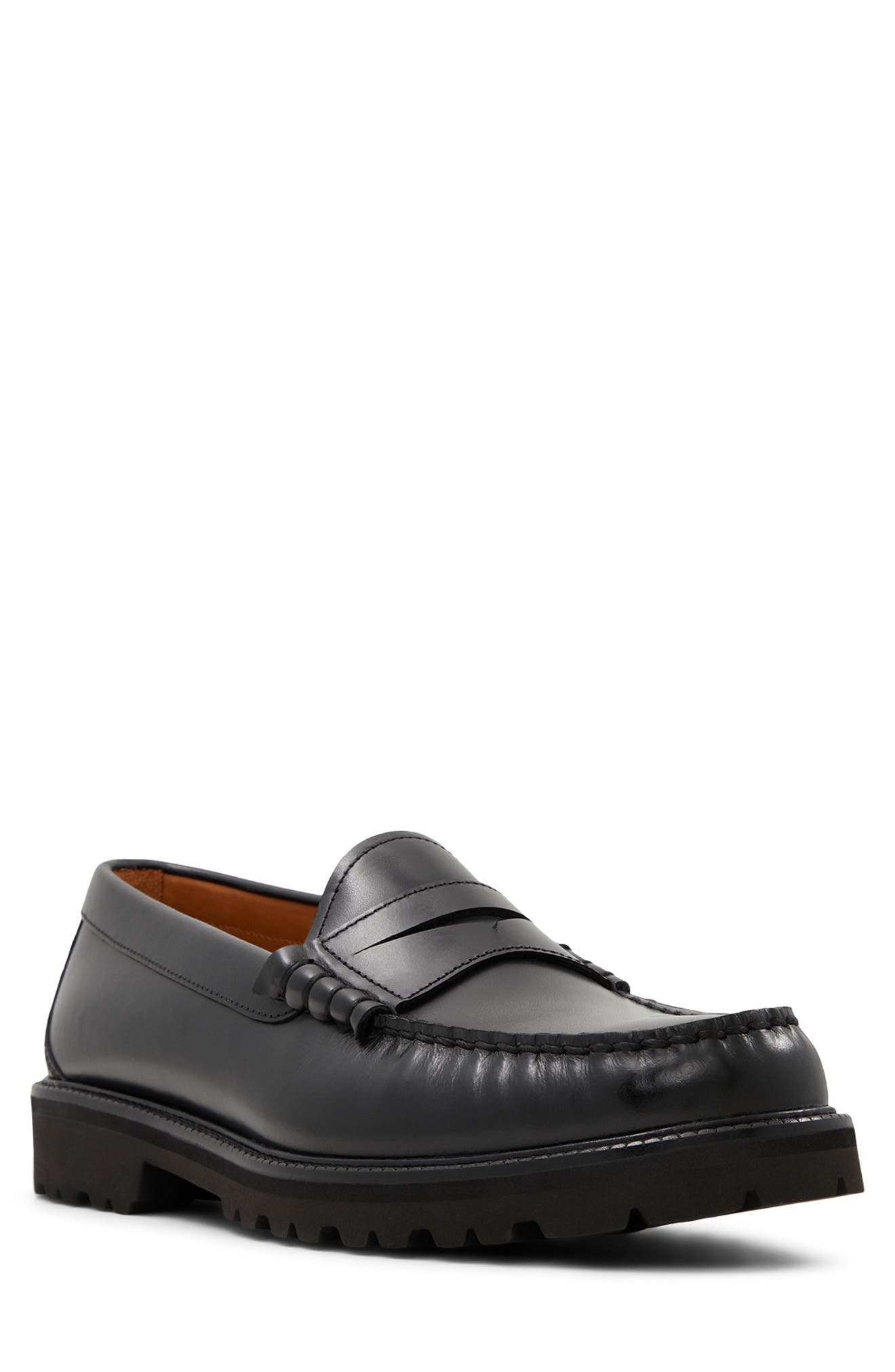 Brooks Brothers Bleecker Lug Sole Penny Loafer in Black 