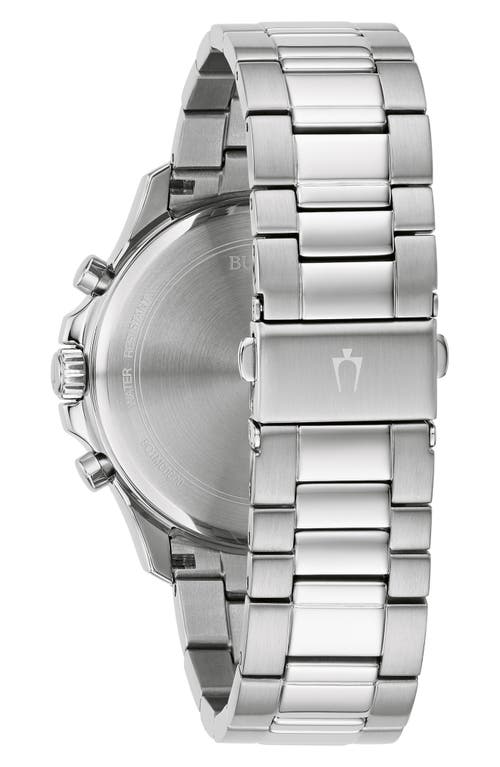 Bulova Bracelet Strap Chronograph Watch, 43mm In Silver