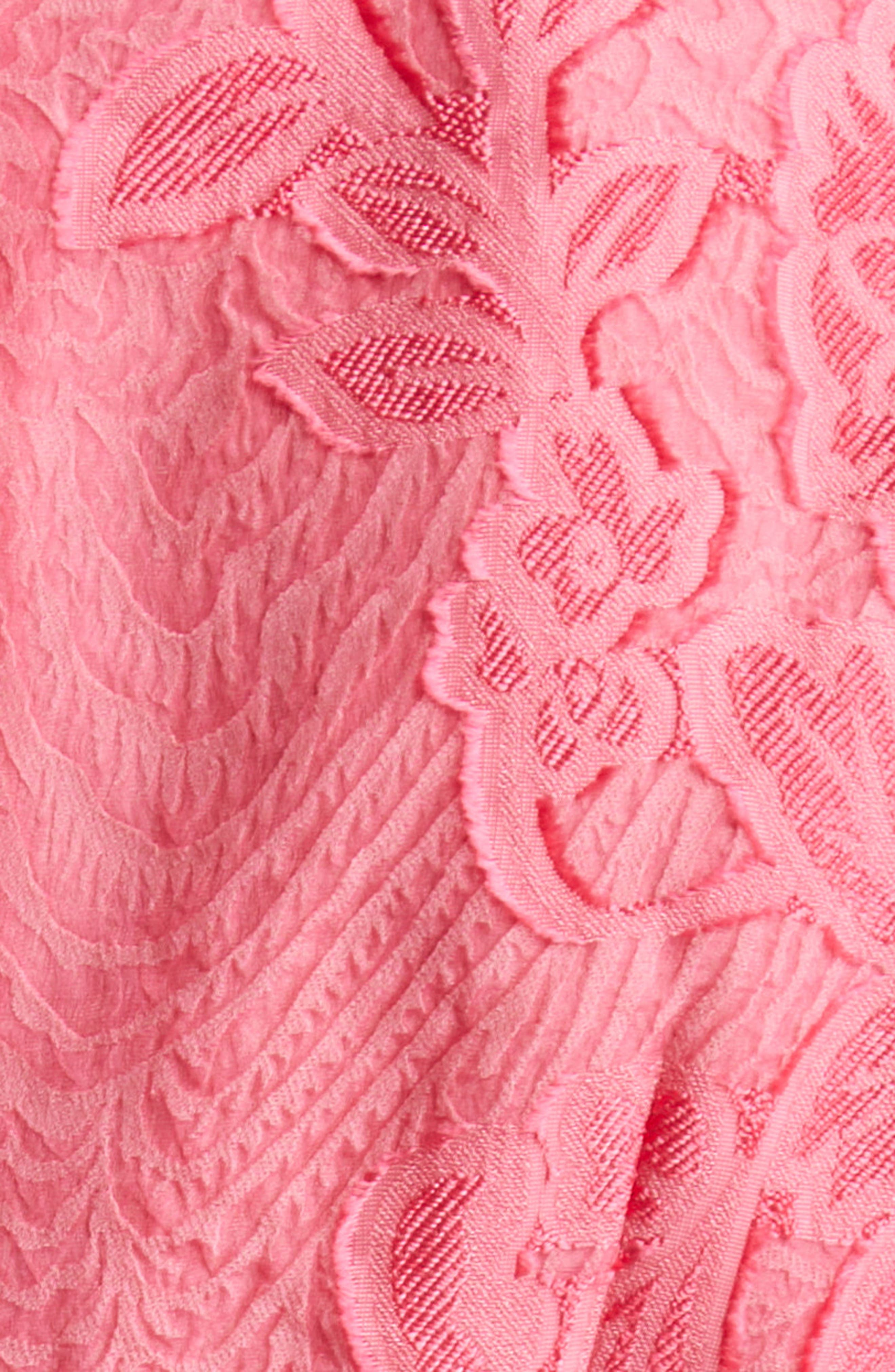 alemais leonard bell-sleeve jacquard fringe mini dress pink Leonard Floral Cutout Fringe Long Sleeve Minidress (Women)