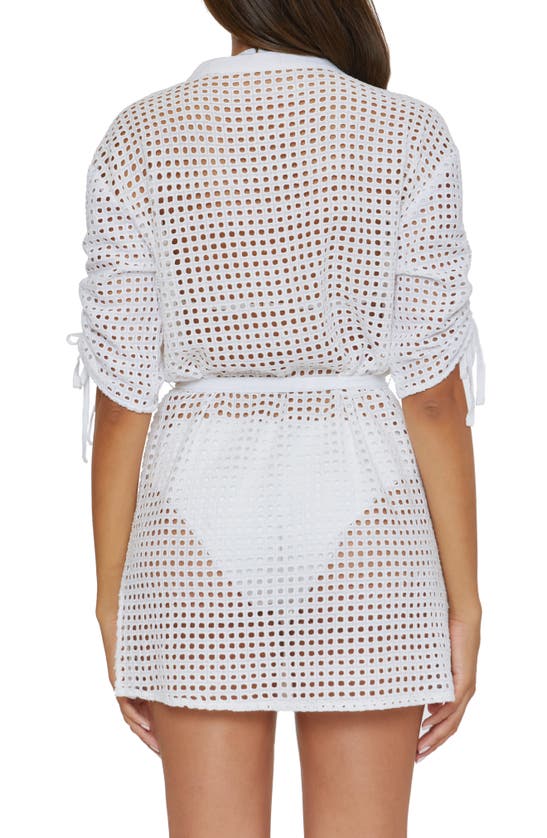 Shop Becca Eyelet Cover-up Shirtdress In White
