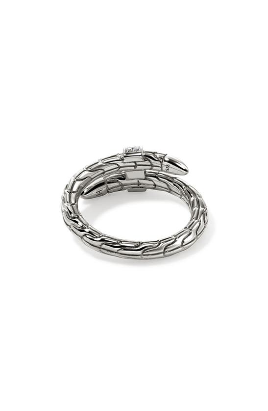 Shop John Hardy Spear Diamond Bypass Ring In Silver