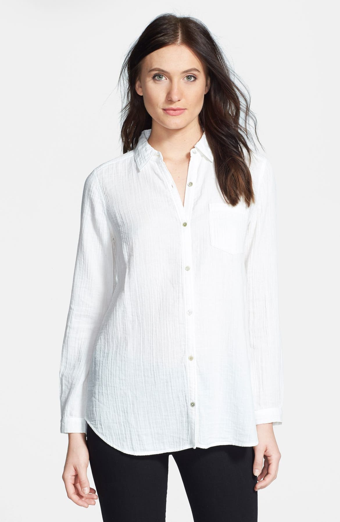 Eileen Fisher Organic Cotton Classic Collar Shirt | Nordstrom