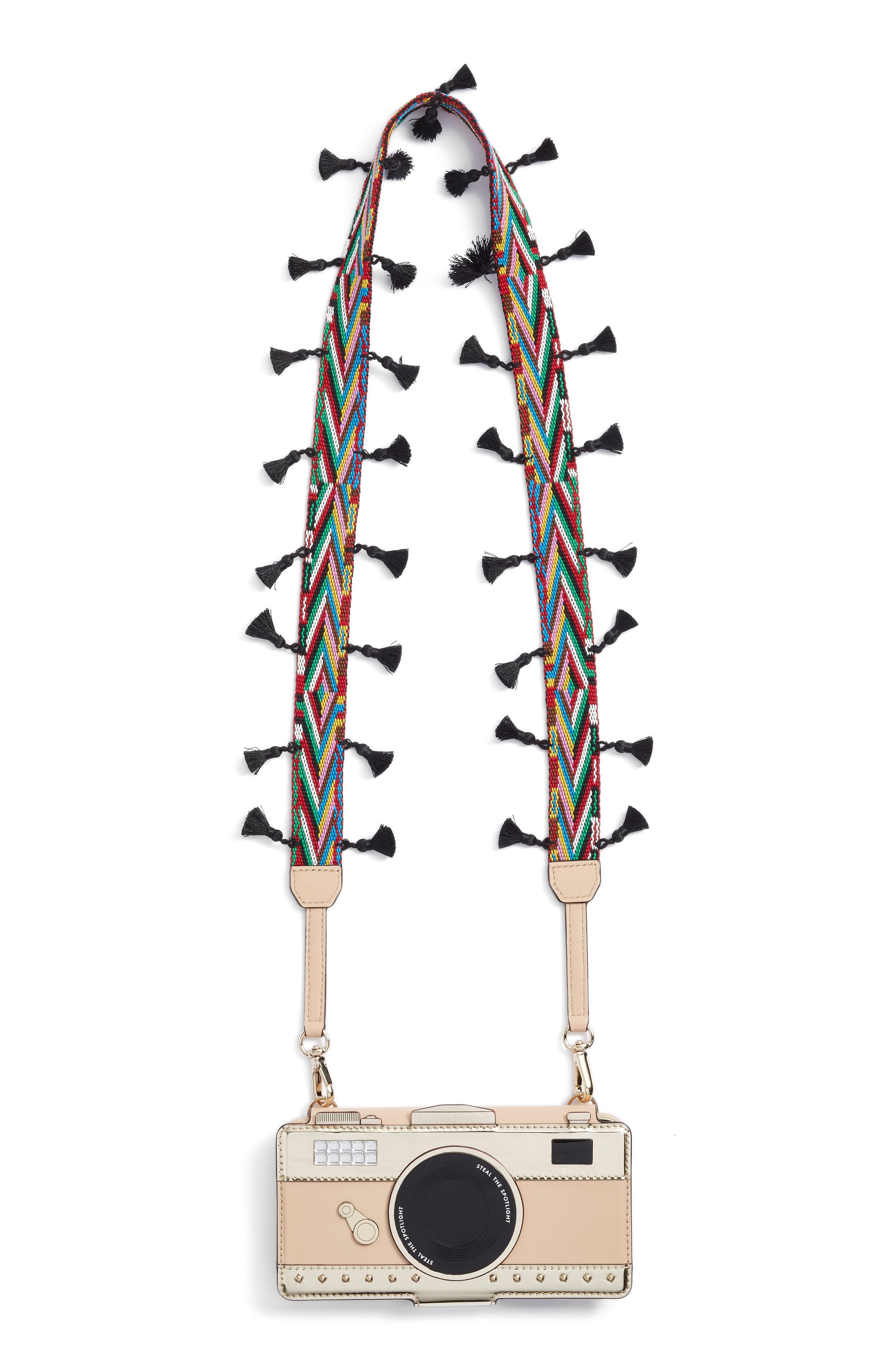 kate spade new york camera appliqué iPhone 7 case with tasseled guitar