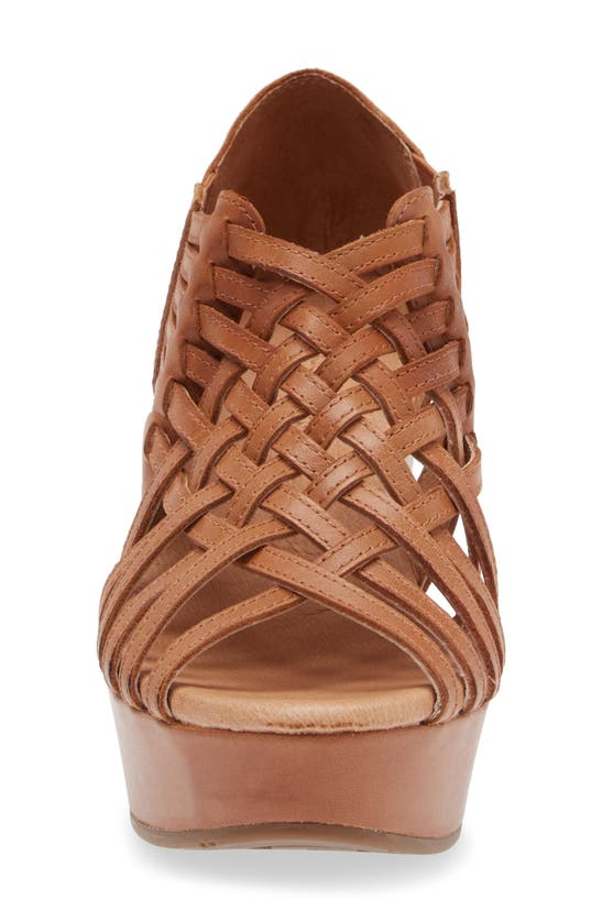 Shop Chocolat Blu Wiz Platform Wedge Sandal In Camel Leather