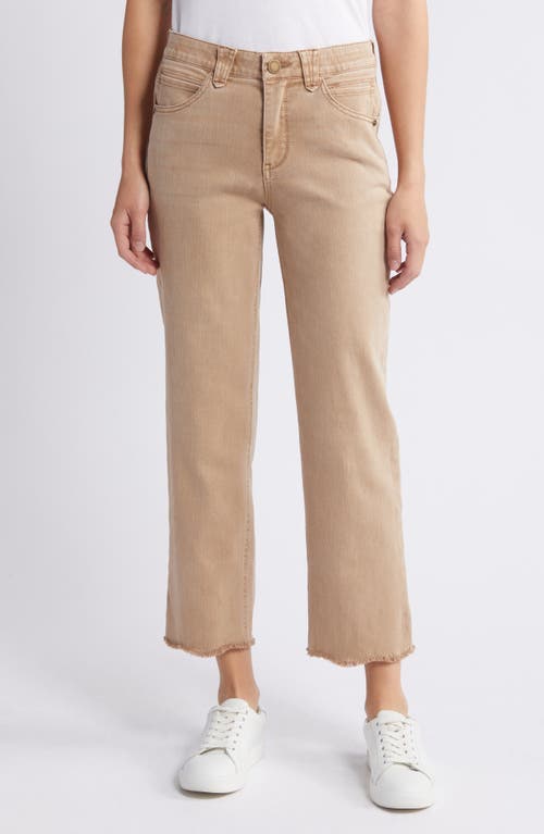 Wit & Wisdom 'ab'solution High Waist Raw Hem Ankle Jeans In Washed Sand