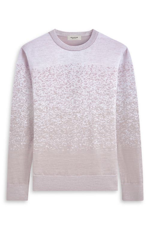 Bugatchi Pattern Crewneck Merino Wool Sweater In Chalk