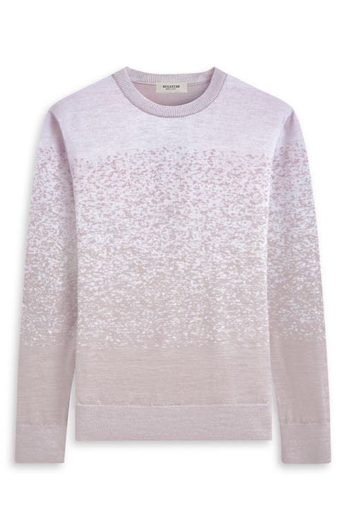 Shop Bugatchi Pattern Crewneck Merino Wool Sweater In Chalk