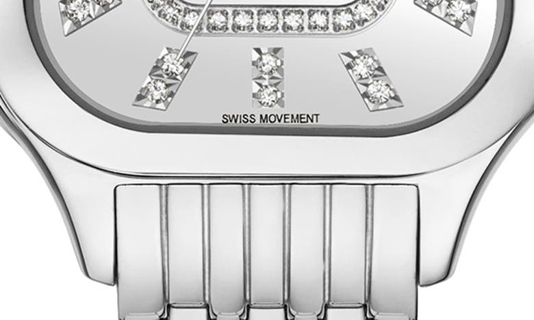 Shop Michele Meggie Diamond Dial Bracelet Watch, 29mm In Silver