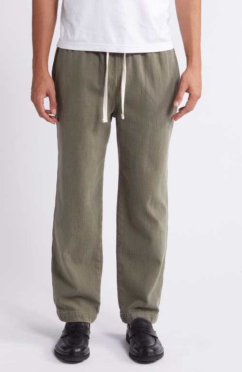 Shop Frame Drawstring Terry Cloth Travel Pants In Smokey Olive