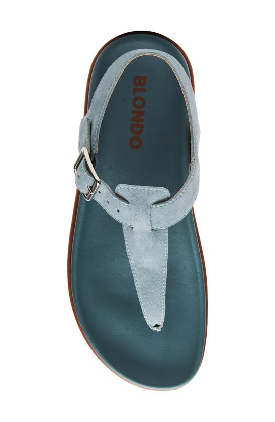 Shop Blondo Niomi Ankle Strap Sandal In Blue Suede