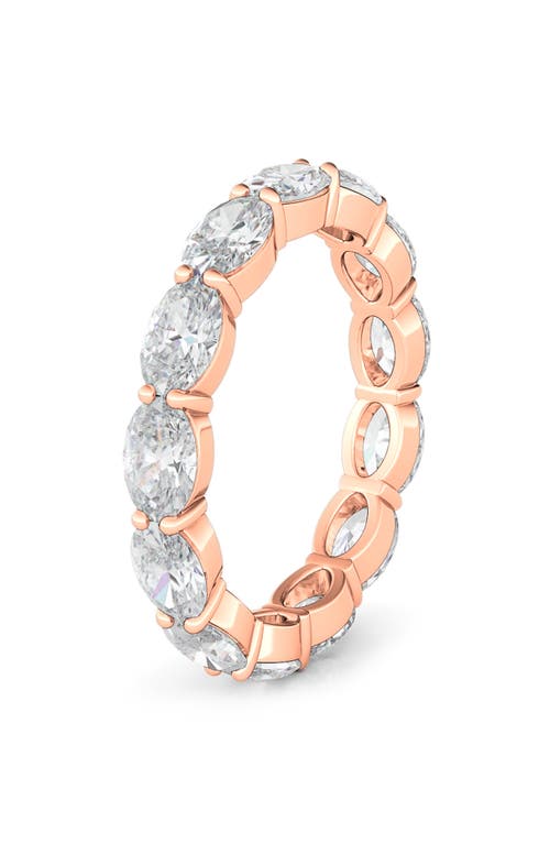 Oval Lab Created Diamond Eternity Ring in 2.73 Ctw Rose Gold