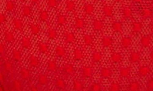 Free People Midweek Dotted Mesh Thong In Fiery Red