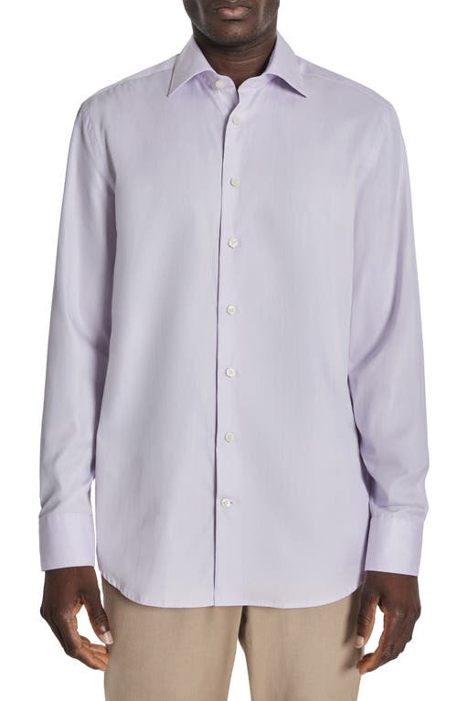 Adlam Solid Herringbone Dress Shirt in Lilac