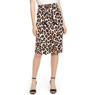 Sentimental Ny Paperbag Waist Pencil Skirt, Brown