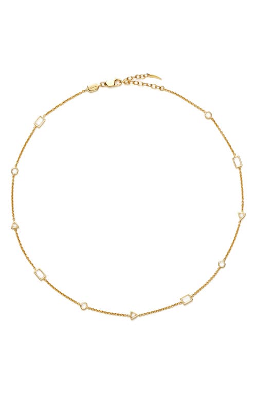 Missoma Cubic Zirconia Station Chain Necklace in Gold