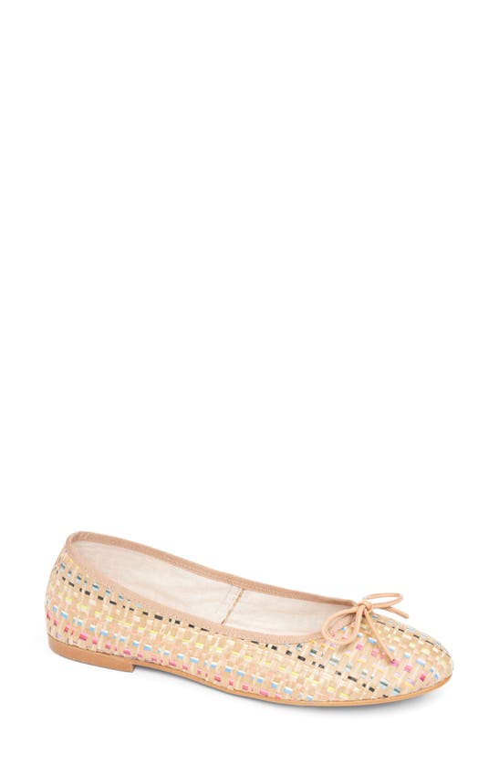 Patricia Green Skim Ballerina Flat In Multi Raffia