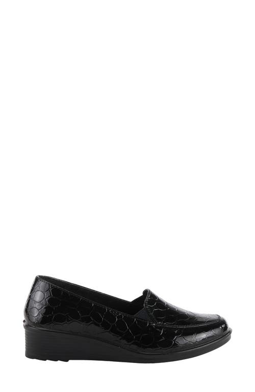 Flexus By Spring Step Biddey Wedge Loafer In Black Croco