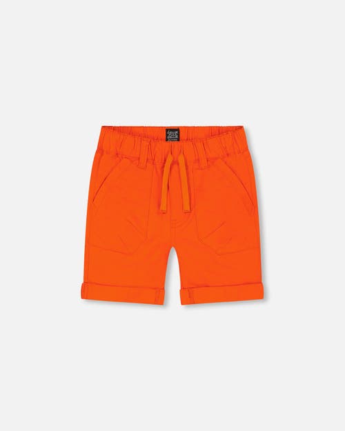 Deux Par Deux Boy's Stretch Twill Short Tangerine at Nordstrom