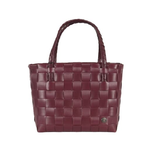 Shop Handed By Paris Recycled Plastic Tote Bag In Wineberry Red