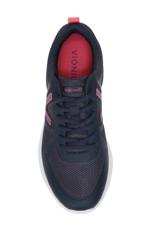 Shop Vionic Miles Ii Sneaker In Navy/pink