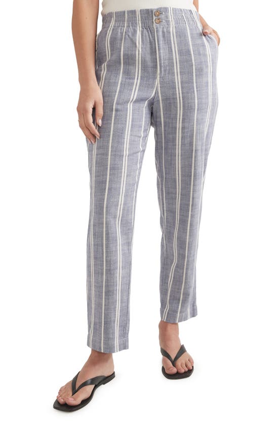 Shop Marine Layer Elle Midweight Pants In Skipper Blue Stripe