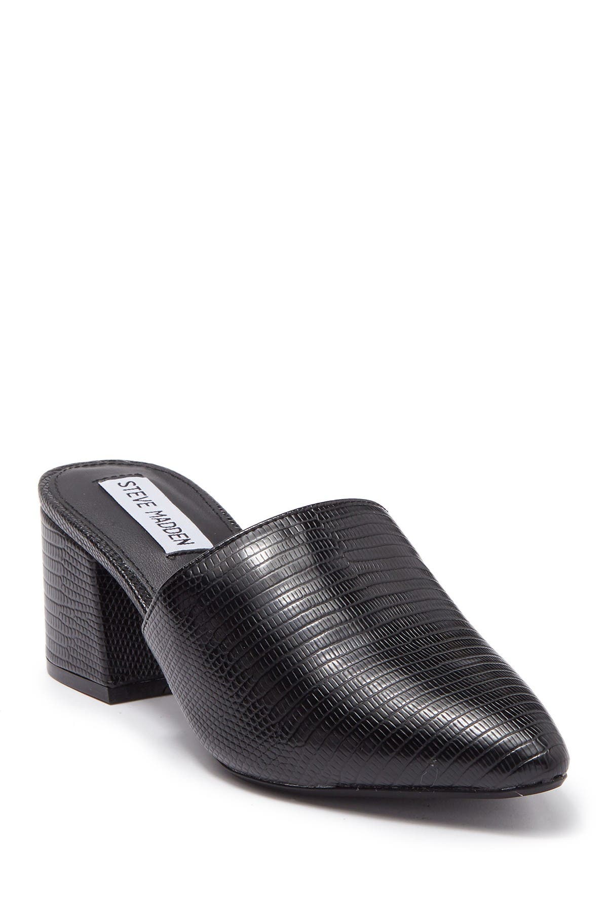black mules with block heel