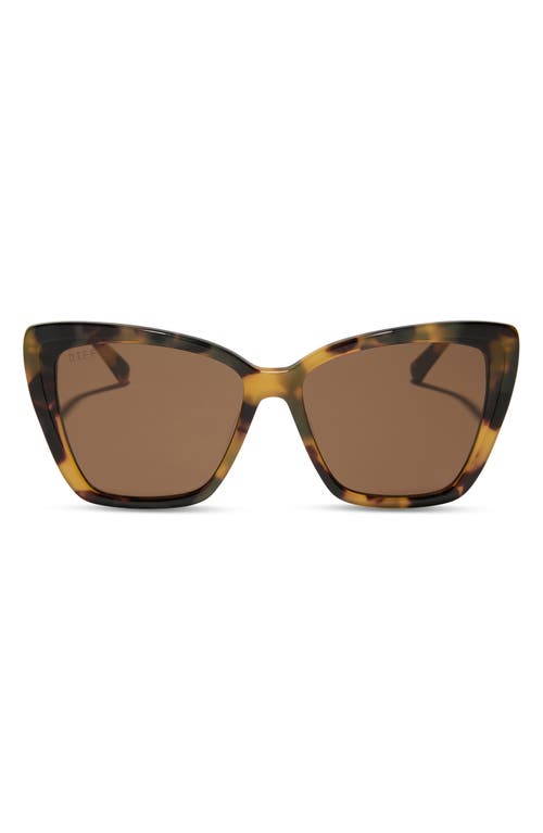 Shop Diff Becky Ii 56mm Polarized Cat Eye Sunglasses In Brown