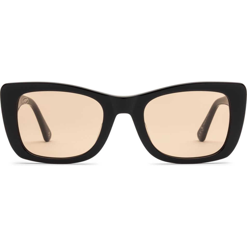 Electric Portofino 52mm Gradient Rectangular Sunglasses In Gloss Black/amber