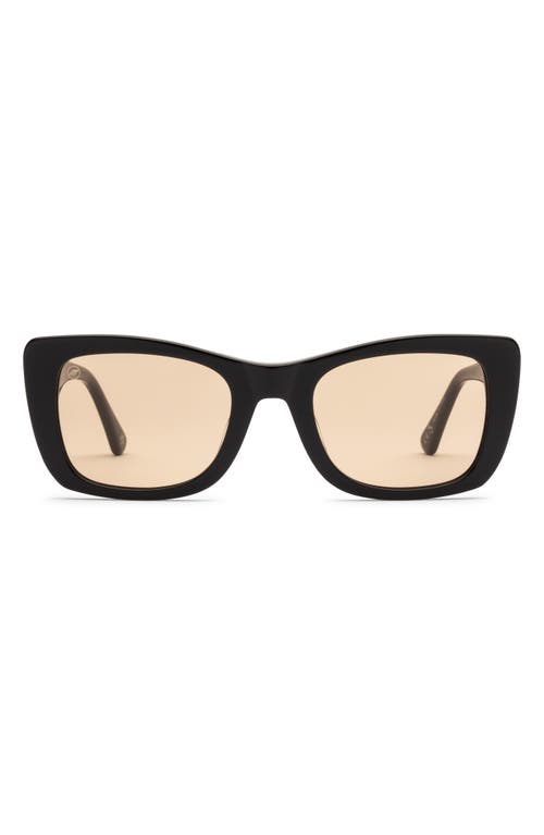 Portofino 52mm Gradient Rectangular Sunglasses in Gloss Black/Amber
