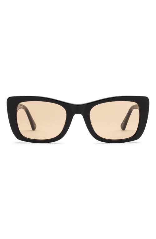 Electric Portofino 52mm Gradient Rectangular Sunglasses In Gloss Black/amber