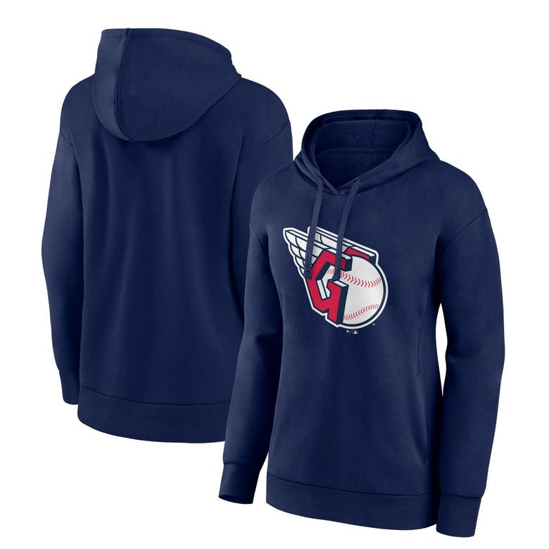 FANATICS FANATICS BRANDED NAVY CLEVELAND GUARDIANS LOGO PULLOVER HOODIE