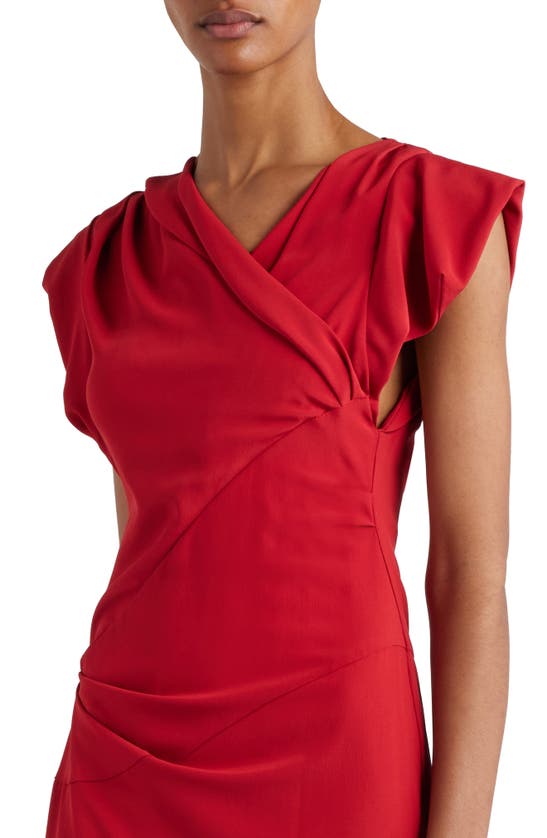 Shop Isabel Marant Kidena Draped A-line Dress In Scarlet Red