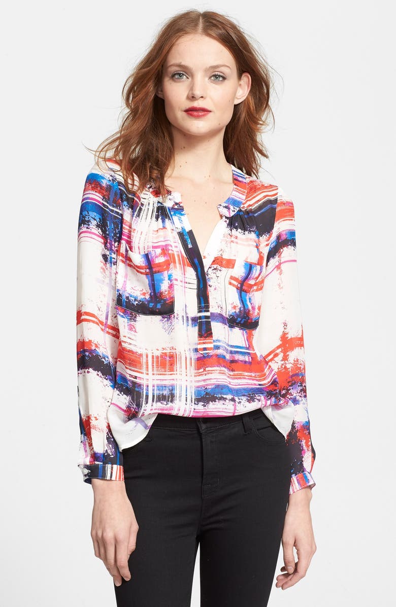Milly Linear Print Silk Georgette Blouse | Nordstrom