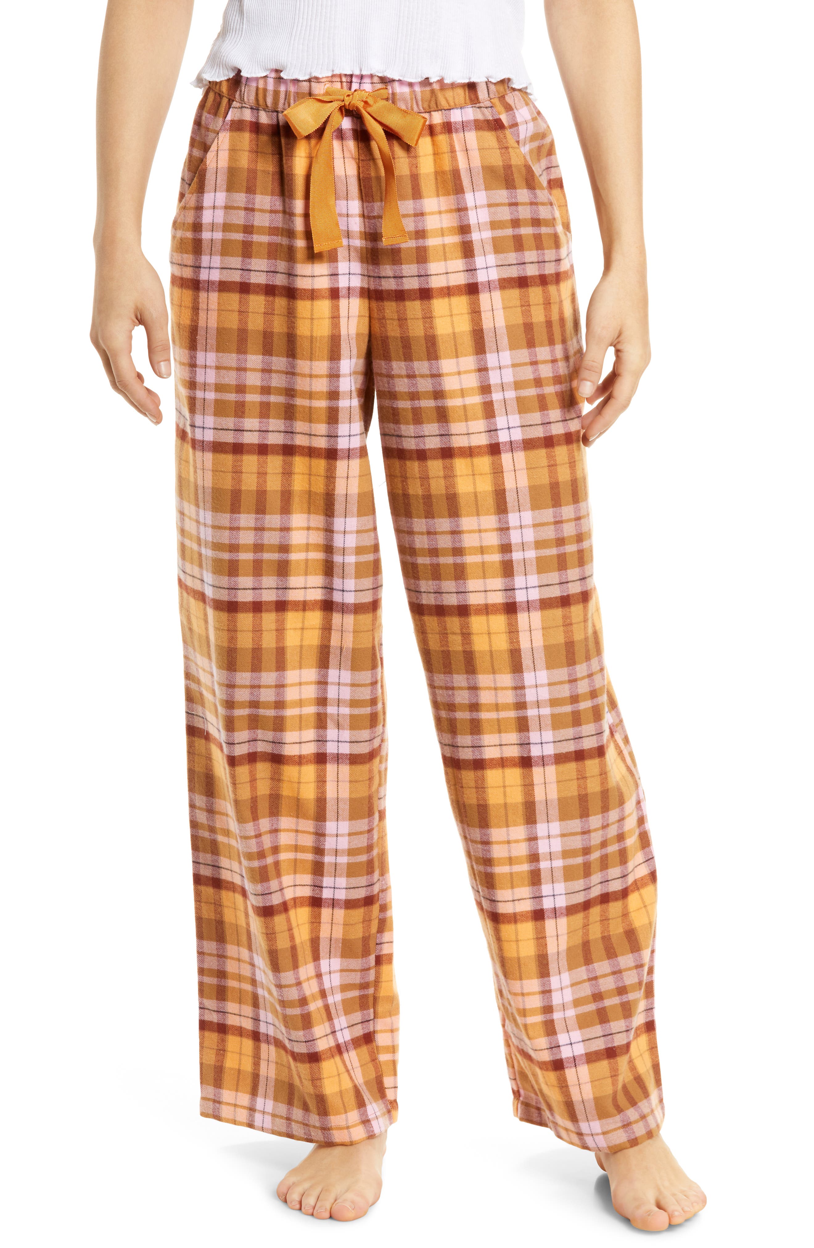 yellow flannel pants