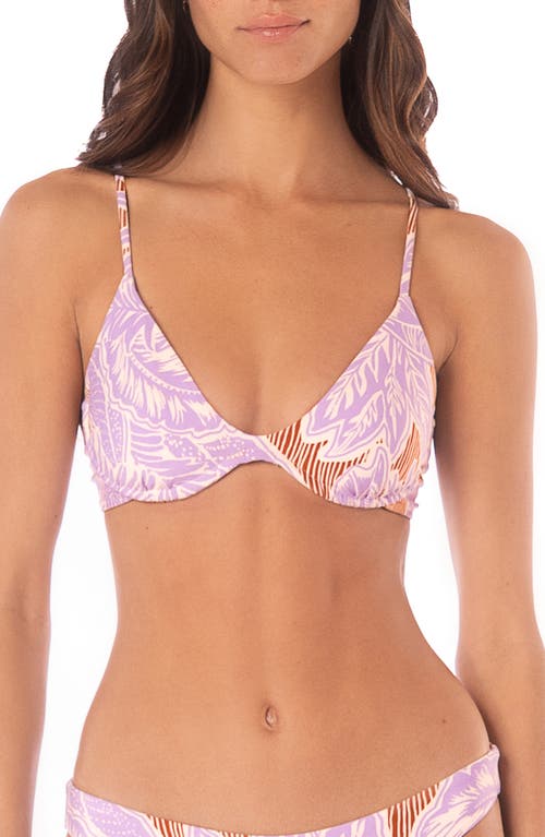 Maaji Wisteria Bloom Petit Irene Reversible Underwire Bikini Top in Lavender 