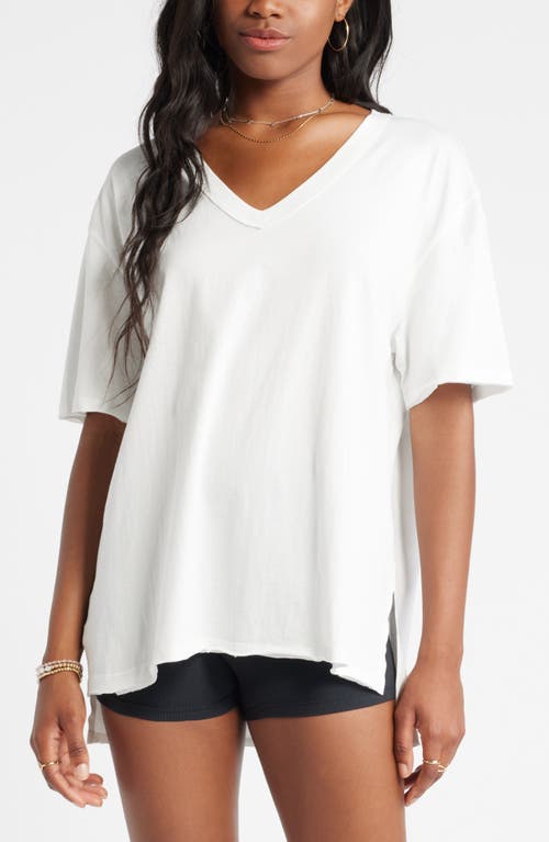 Shop Bp. Oversize V-neck Cotton T-shirt In White Blanc