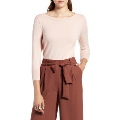 Halogen V-Back Sweater, Pink