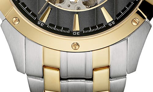 Bulova Skeleton Dial Automatic Two-tone Bracelet Watch, 40mm In Two-tone