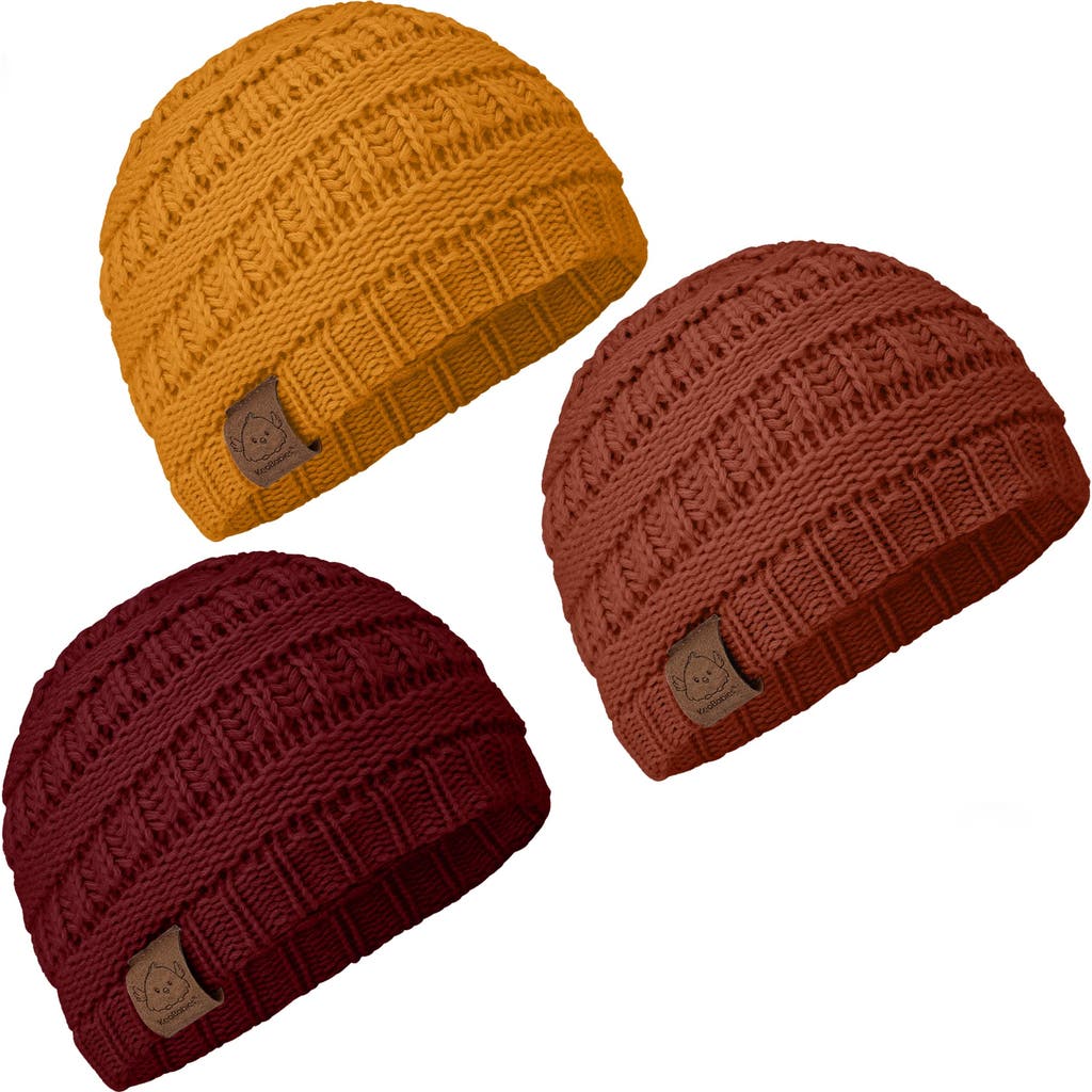 Keababies 3-pack Warmzy Baby Beanies In Terracotta