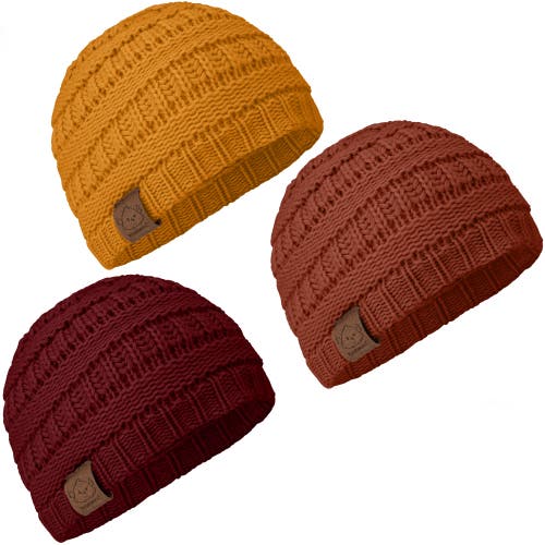 Shop Keababies 3-pack Warmzy Baby Beanies In Terracotta