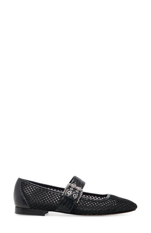 Shop Dolce Vita Arora Square Toe Mary Jane Flat In Onyx Woven Mesh