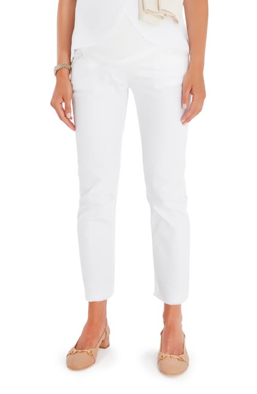 Foldover Waistband Pants in White