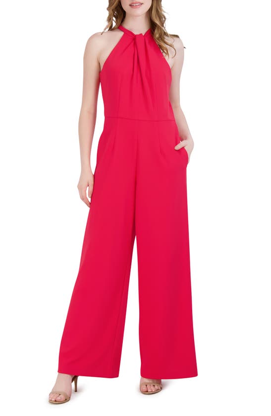 Julia Jordan Women's Twisted Halterneck Jumpsuit In Dragon Fruit