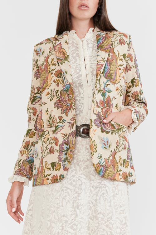 Eddy Amber Blazer In Rainbow Floral Jacquard