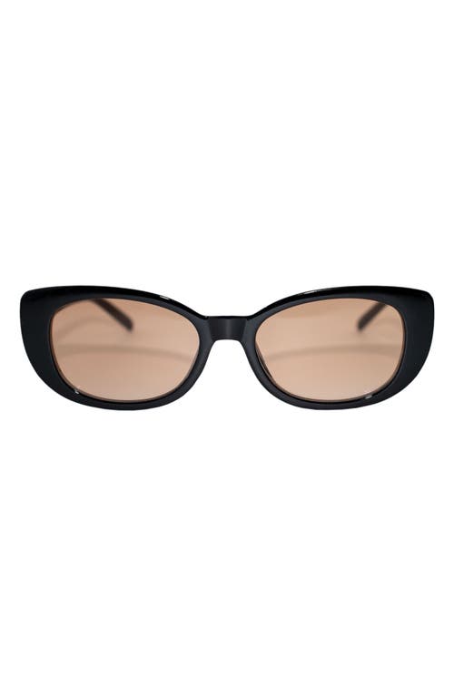 Dolly 68mm Oversize Polarized Oval Sunglasses in Black/Rose
