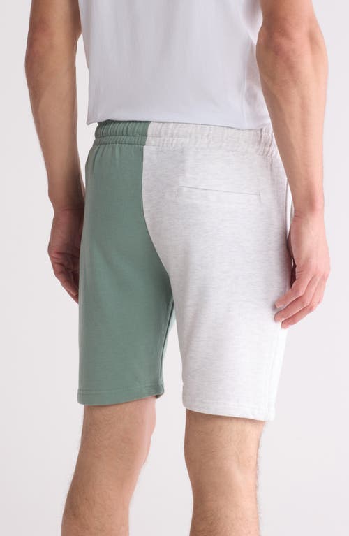 Fleece Factory Split Cotton Blend Shorts In Ash Grey/vintage Teal